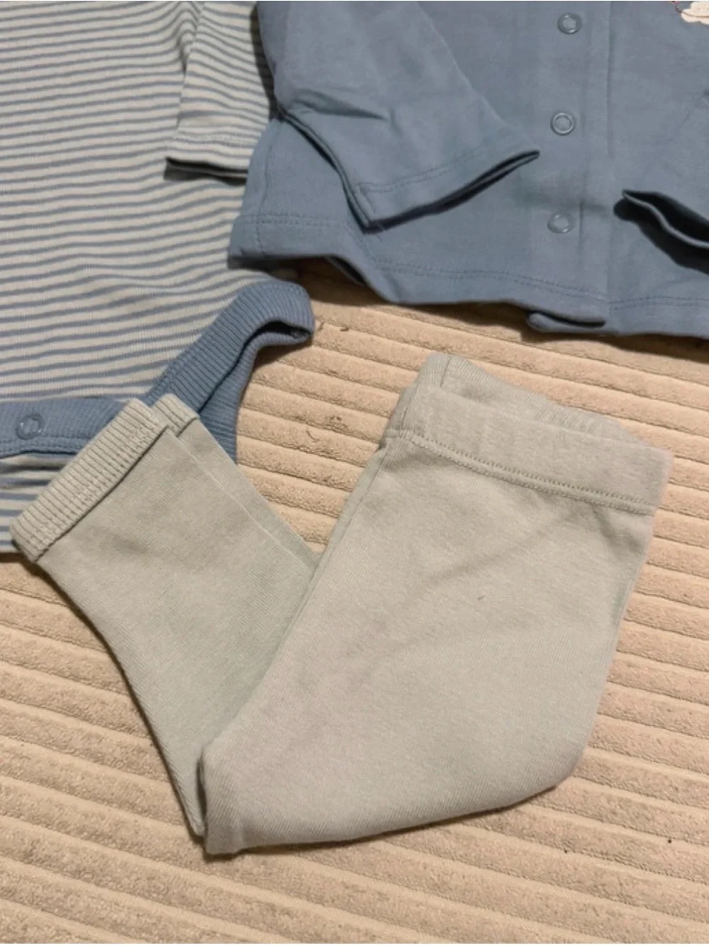 Bliss Light Blue Striped One-Piece with Jacket & Pants